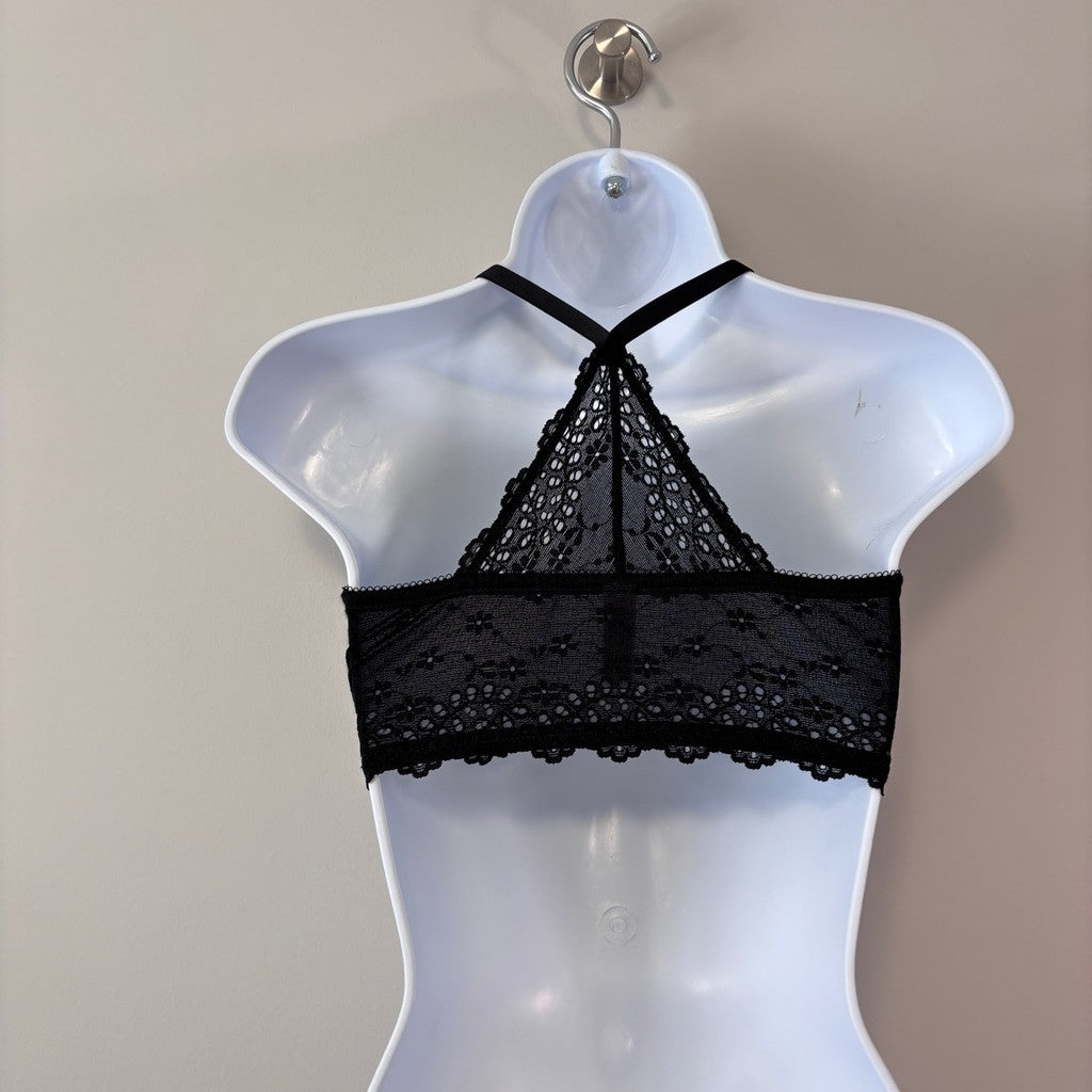 B.tempt'd by Wacoal Women's Black Inspired Eyelet Front Close Bra NWT