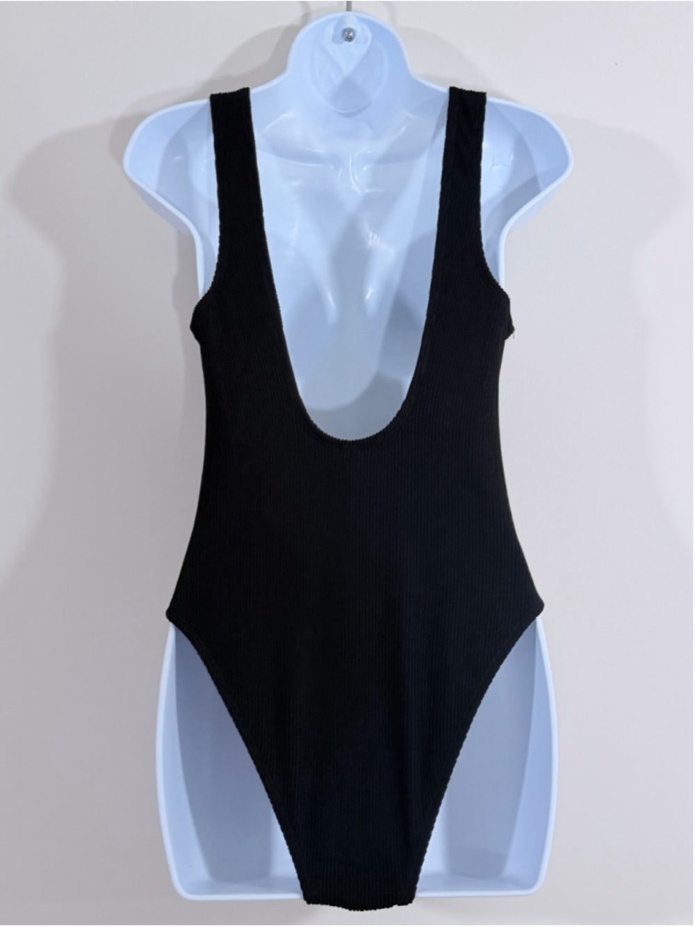 Cotton On Women's Medium Black Low-Back One-Piece Crinkle Swimsuit NWT