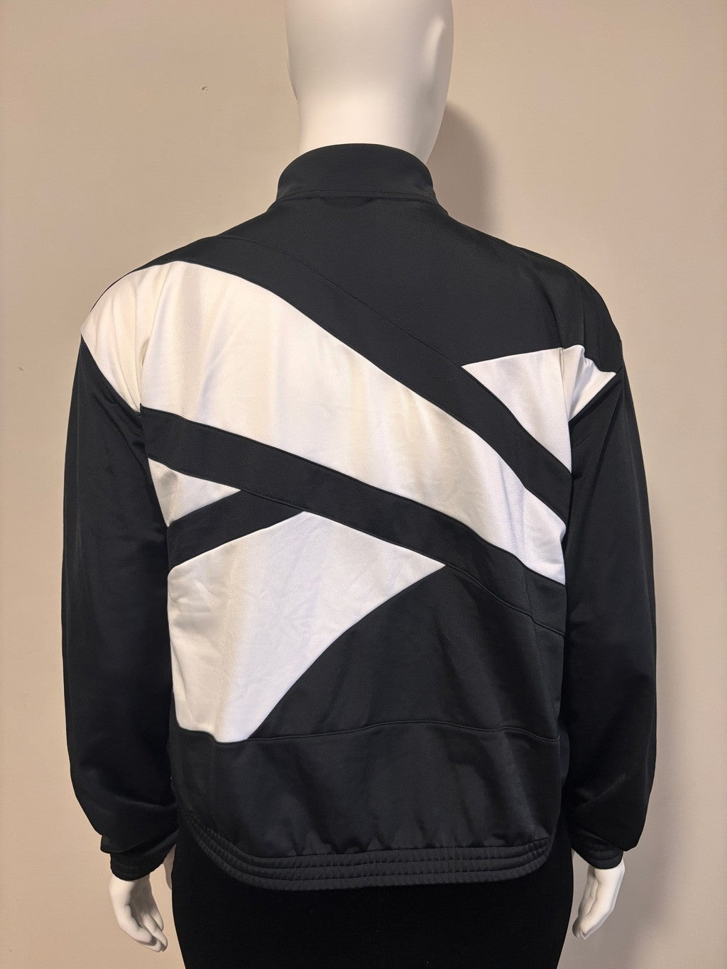 Reebok Women's Extra Large Black & White Tricot Track Jacket w/ Full Zip NWT