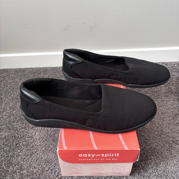 Easy Spirit Women's 7.5 Wide Black Casual Slip-On Walking Shoes NIB