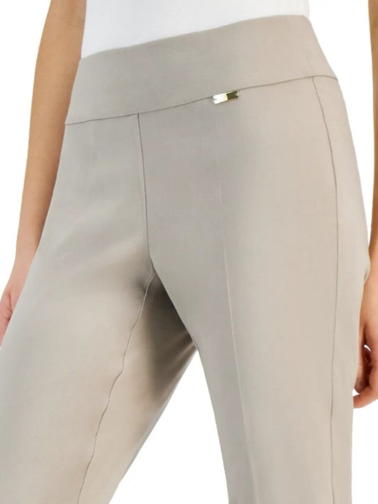 INC International Concepts Size 10 Beige Tummy-Control Pull-On Capri Pants NWT