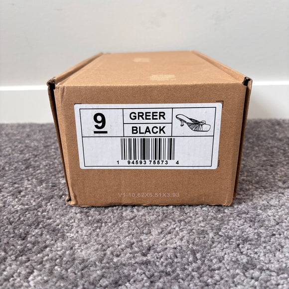 Journee Collection Women's 9 Black Greer Pleated Sandals / Heeled Shoes NIB