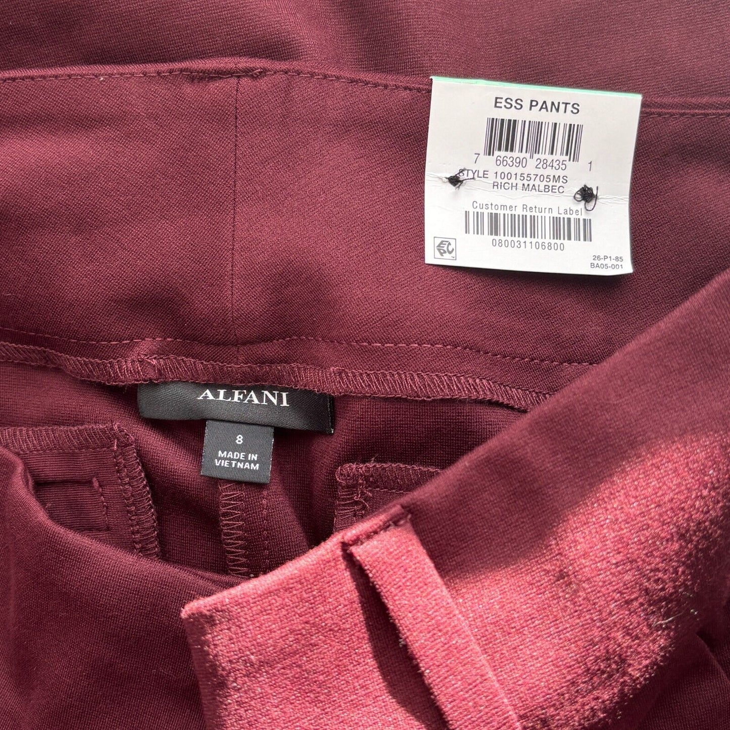Alfani Women's Burgundy Ponté-Knit Dress Pants NWT