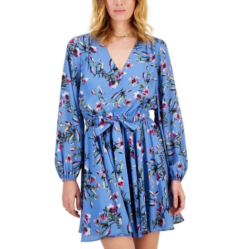 I.N.C. International Concepts Women's Size Small Blue V-Neck Mini Dress NWT