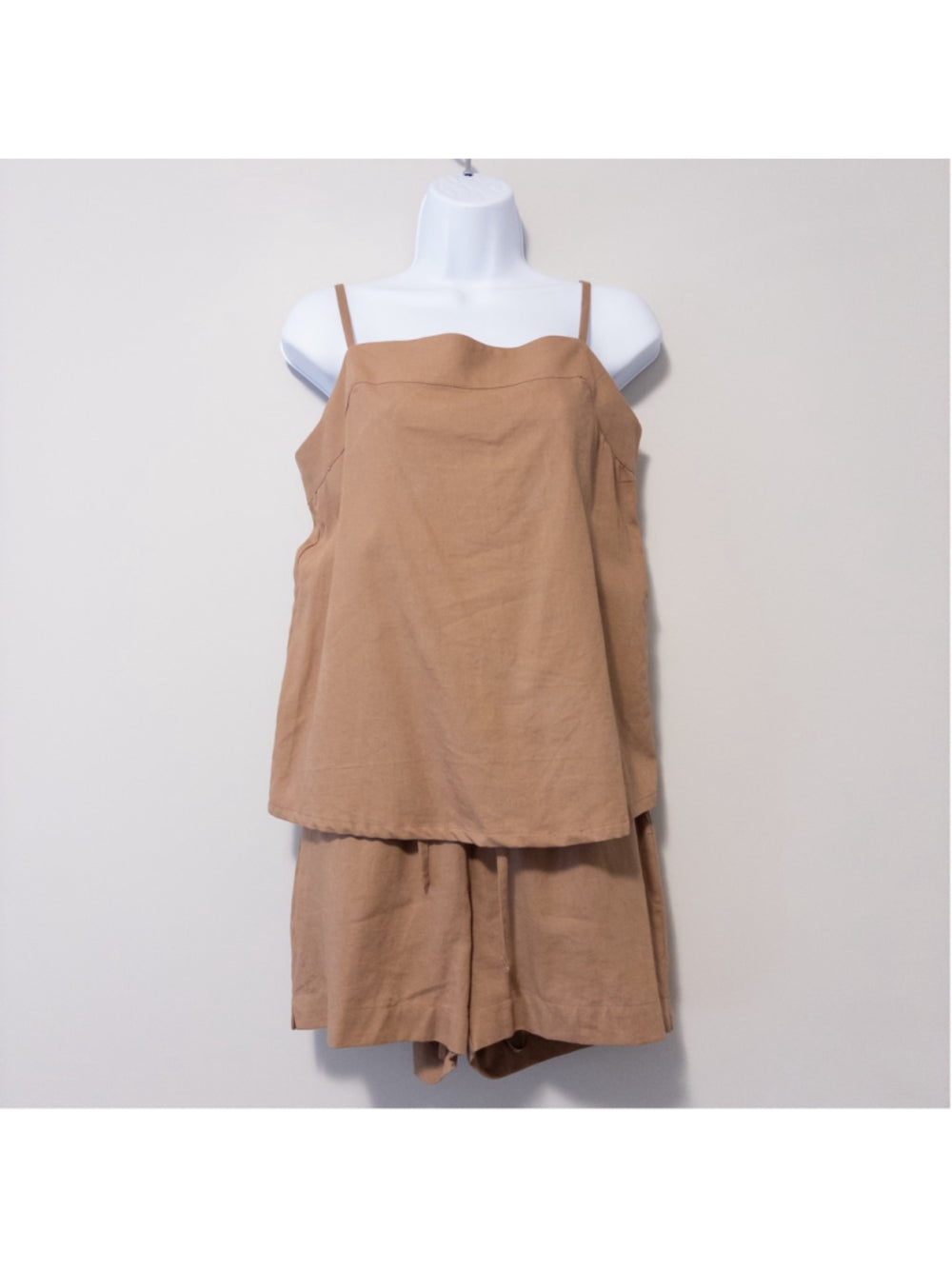 State of Day Women's Brown 2-Pc. Sleeveless Linen Pajamas Set NWT