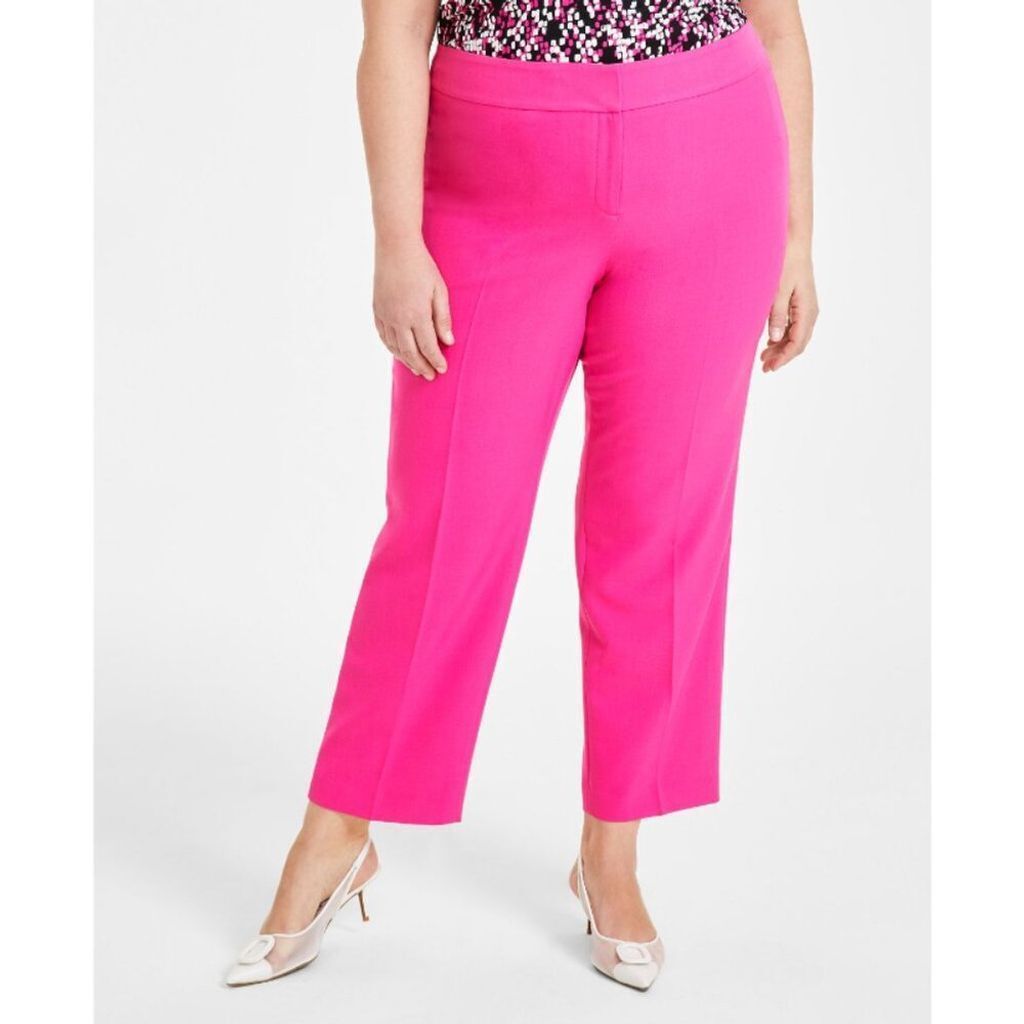KASPER Plus Size Straight-Leg Hot Pink Dress Pants NWT