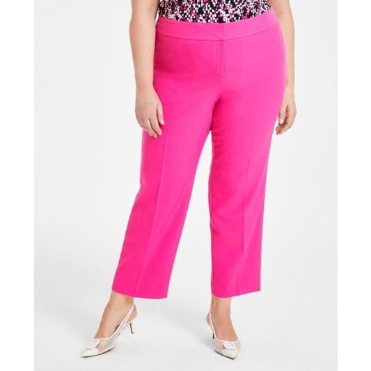 KASPER Plus Size Straight-Leg Hot Pink Dress Pants NWT