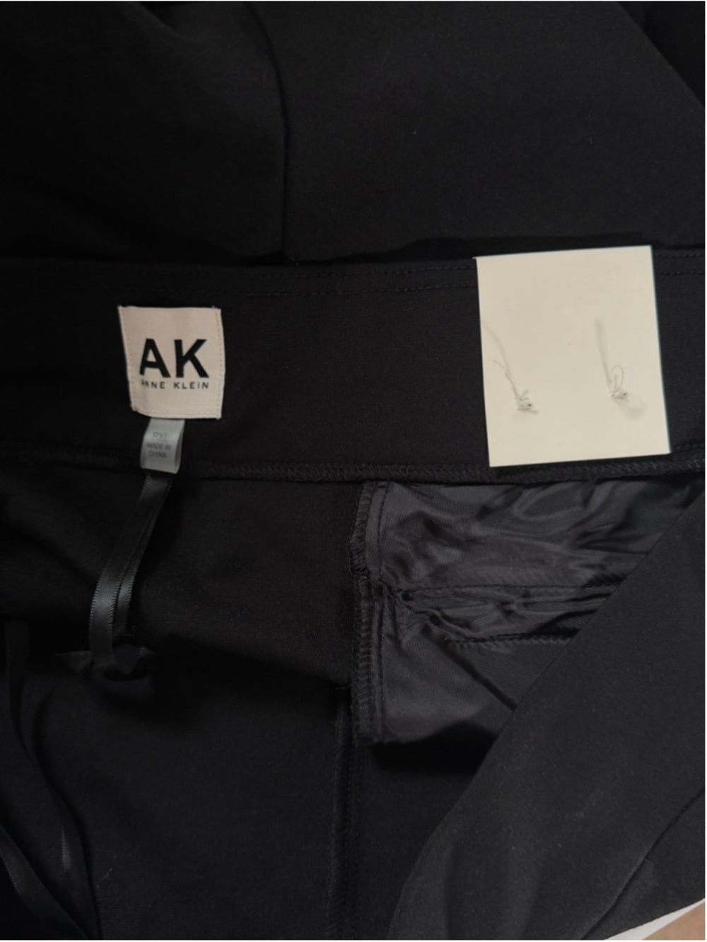 AK Anne Klein Women's XL Petite Black Pull-On Side-Tab Bootcut Leg Trousers NWT