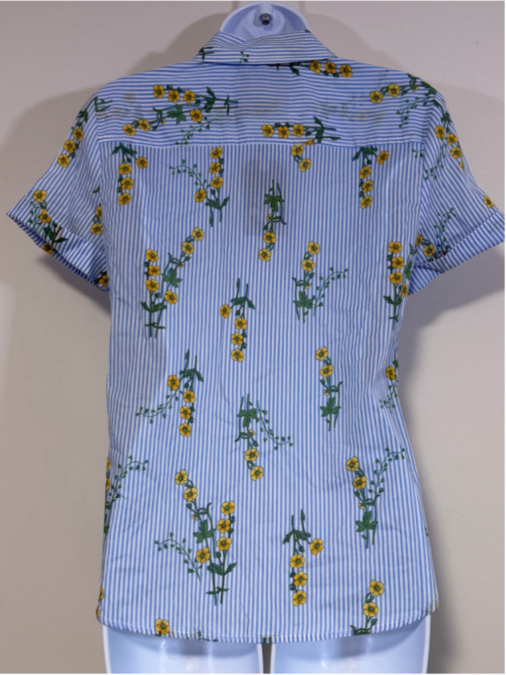 Nautica Women's Extra Small Button Front Short Sleeve Striped Shirt NWT