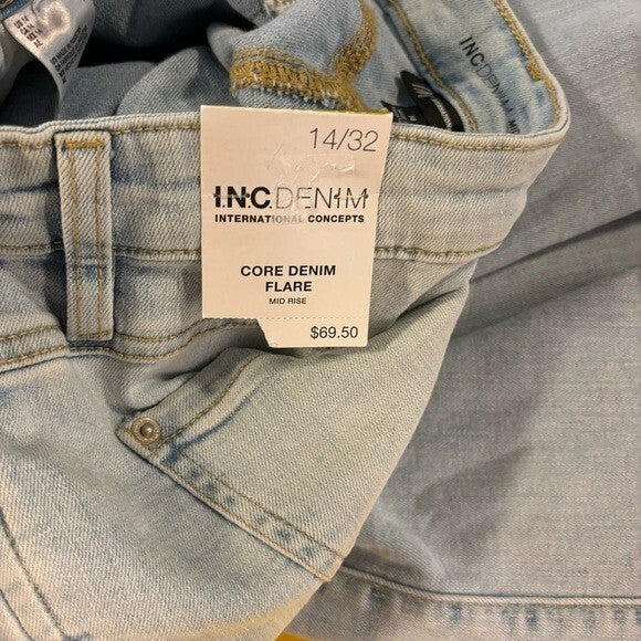 I.N.C. International Concepts Women's Mid-Rise Destructed Flare-Leg Jeans NWT