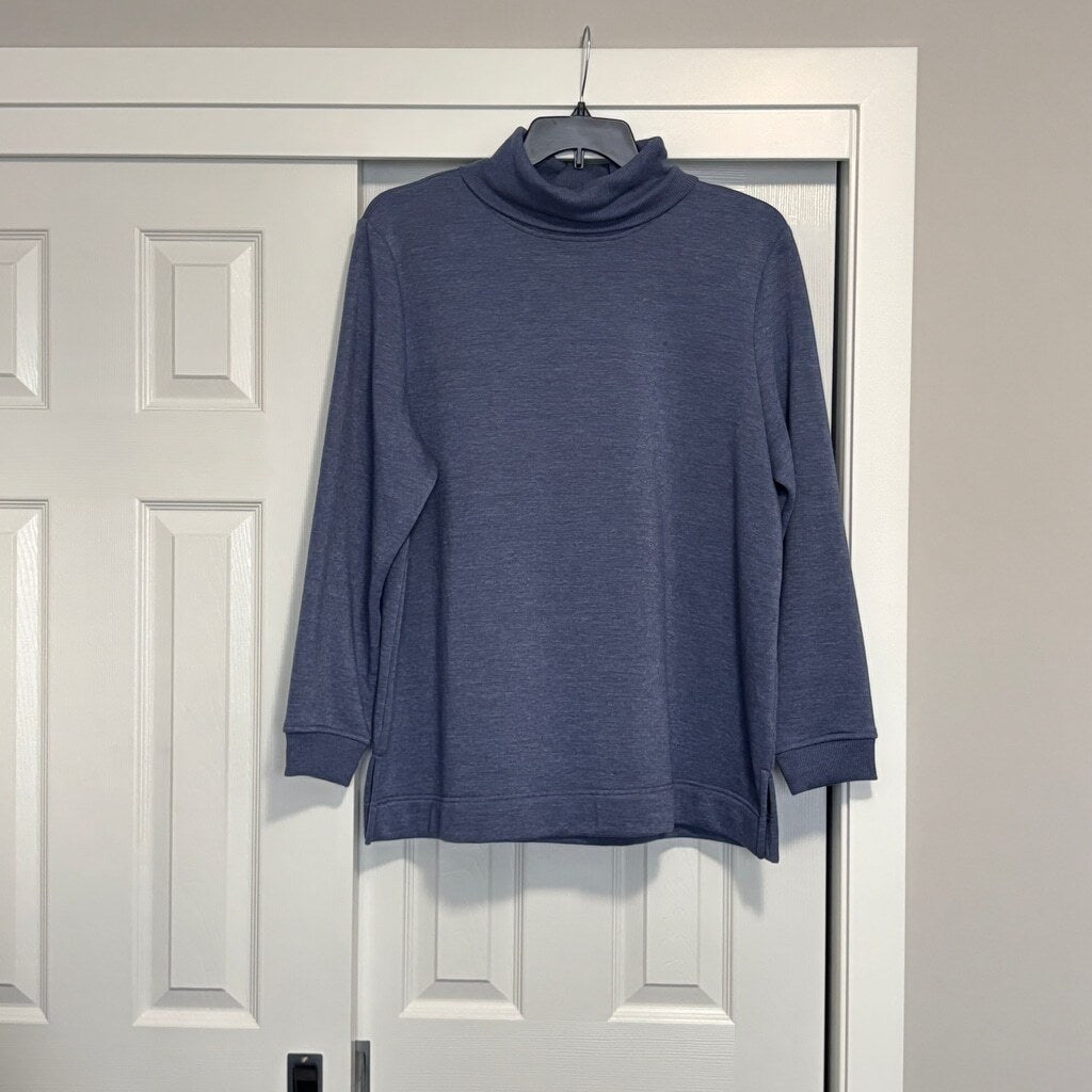 Karen Scott Women's XS 100% Cotton Blue Turtleneck Sweater NWT