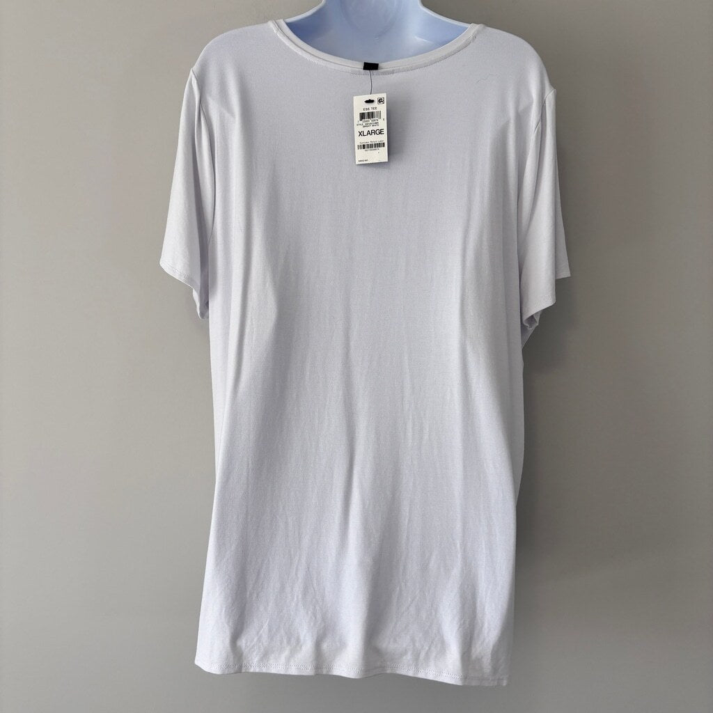 Alfani Women's Size XL White V-Neck Knit Short-Sleeve Relaxed-Fit T-Shirt NWT