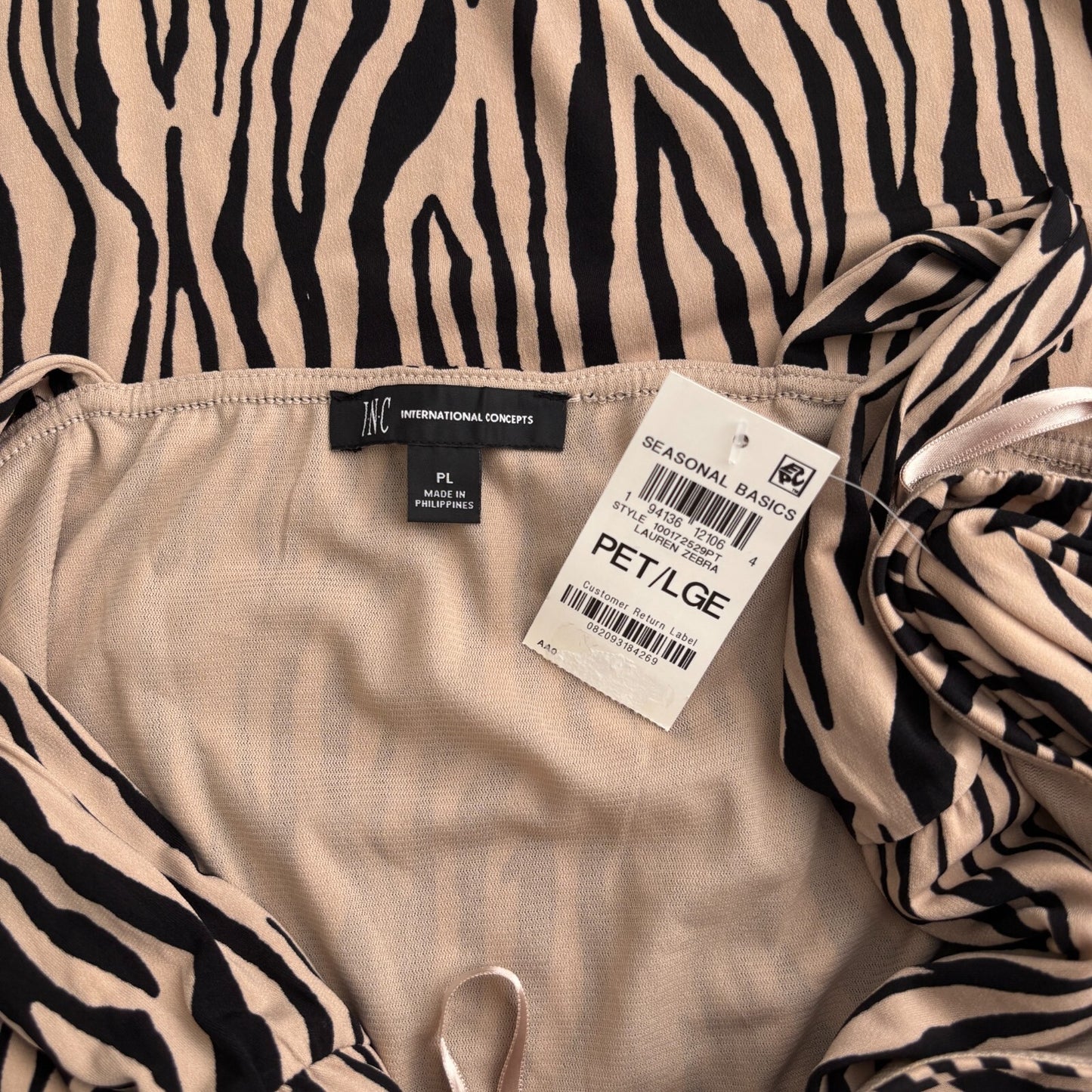 I.N.C. International Concepts Petite Zebra Printed Halter Maxi Dress NWT