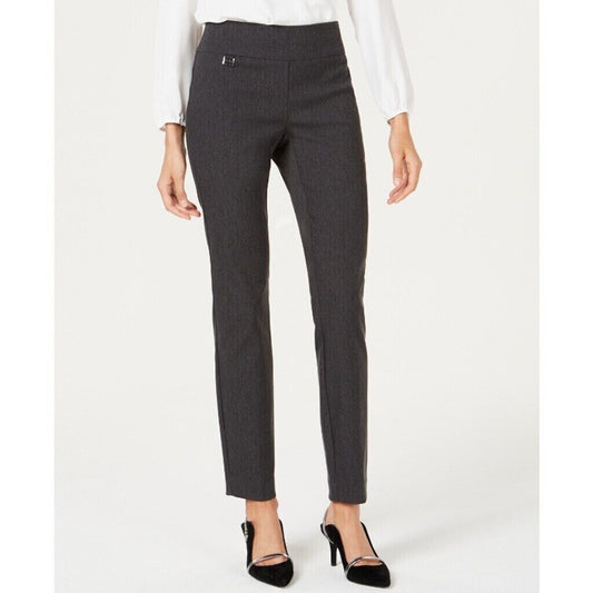 Alfani Petite Dark Grey Tummy-Control Pull-On Skinny Dress Pants NWT