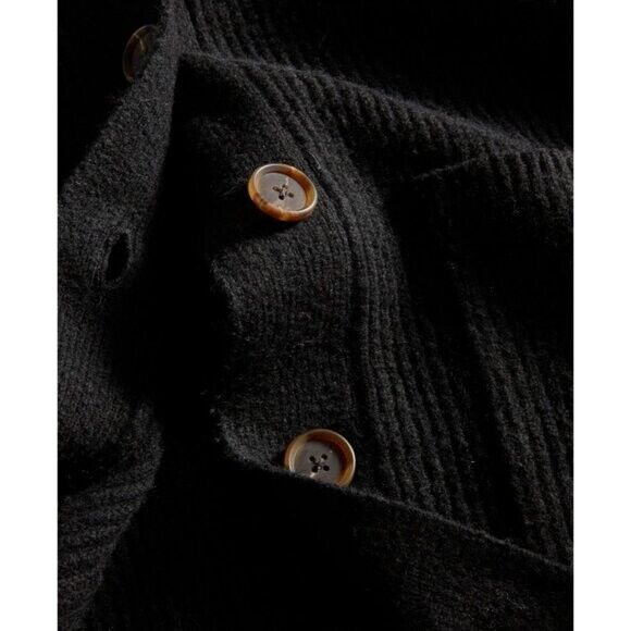 ON 34TH Plus Size Long Patch Chunky Knit Pocket Black Cardigan NWT