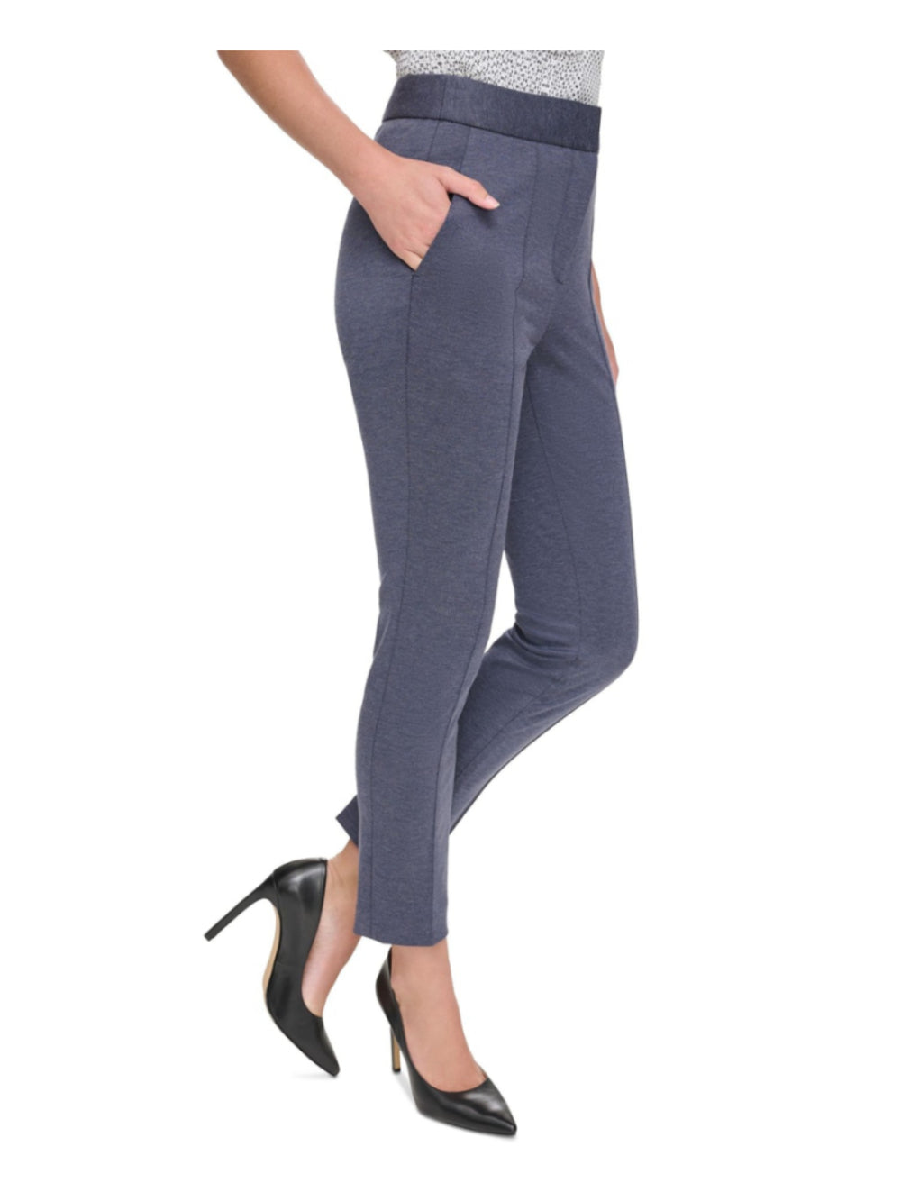 Tommy Hilfiger Size 4 Navy Blue Mid-Rise Pintucked Front Ankle Dress Pants NWT