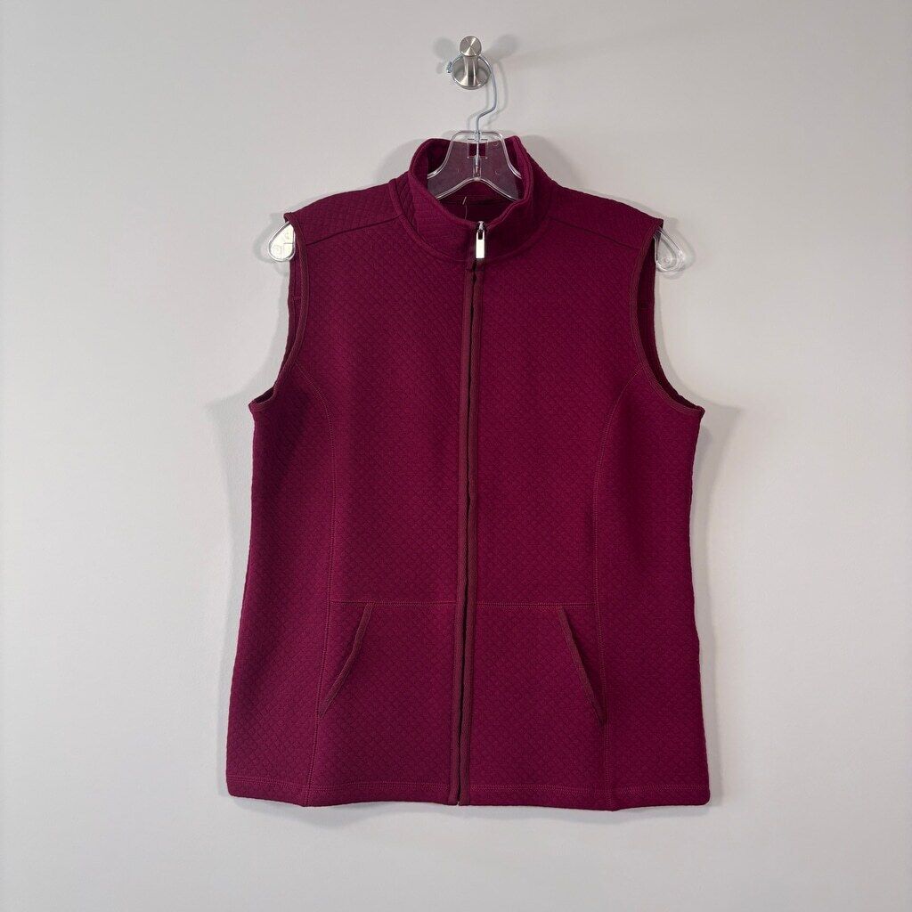 Karen Scott Women's Small Burgundy Colored Quilted Fleece Vest NWT