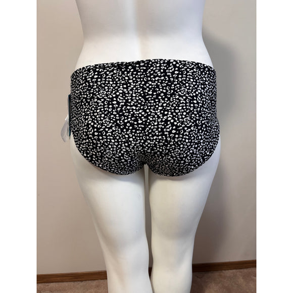 Coco Reef Size Medium Black White Dot Reversible High Waist Bikini Bottom NWT