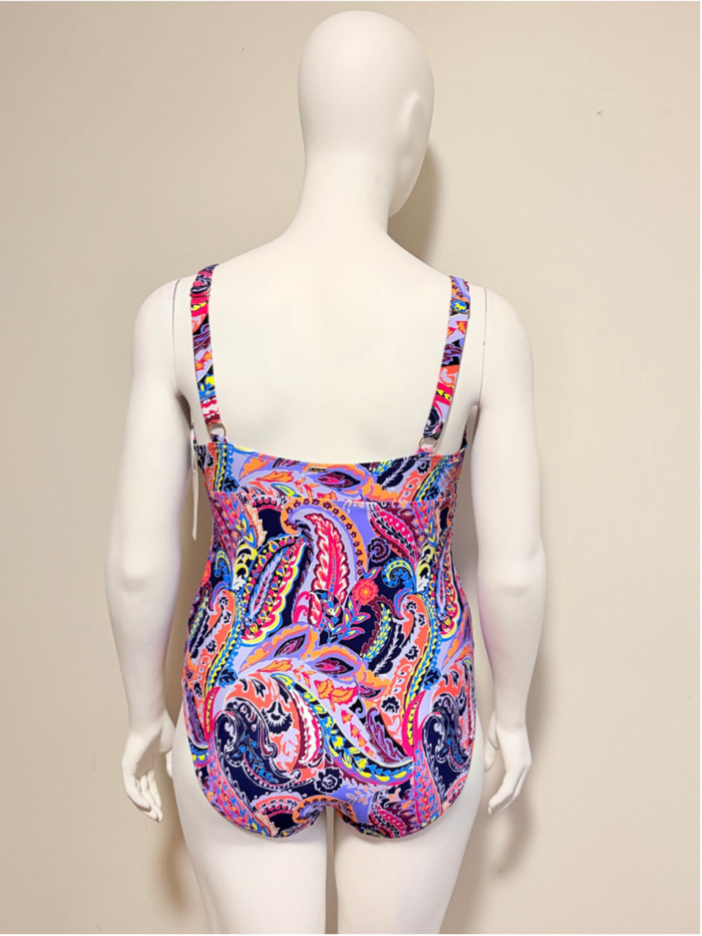 Anne Cole Plus Size 20W Paisley Notched Scoop-Neck One Piece Swimsuit NWT