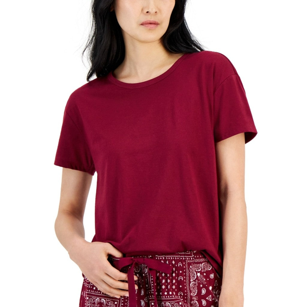 Jenni Intimates Women's Scoop Neck Sleep Tee Red Plum Colour NWT