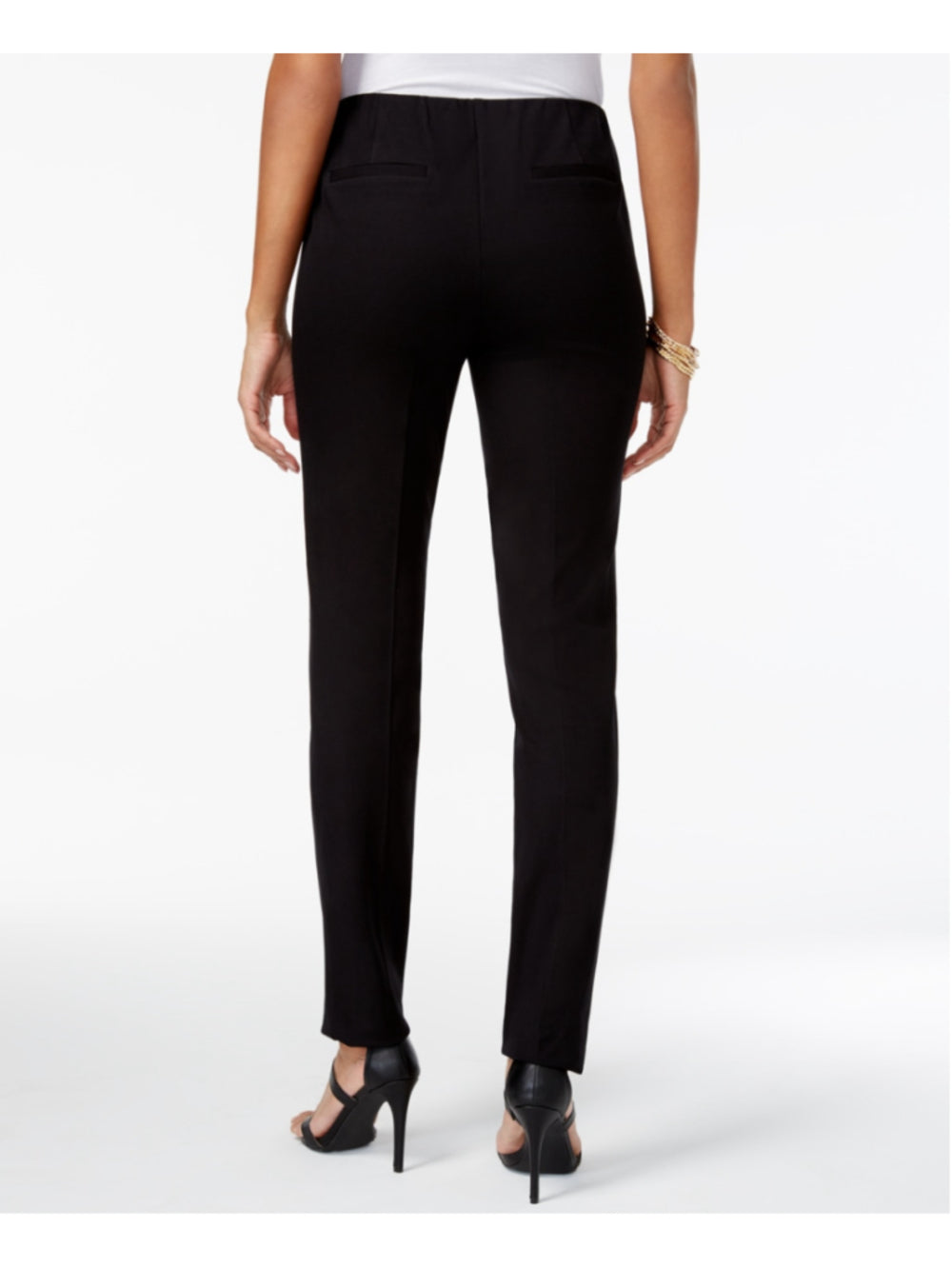 Alfani 4 Petite Black Bi-Stretch Hollywood Skinny Dress Pants / Slacks NWT