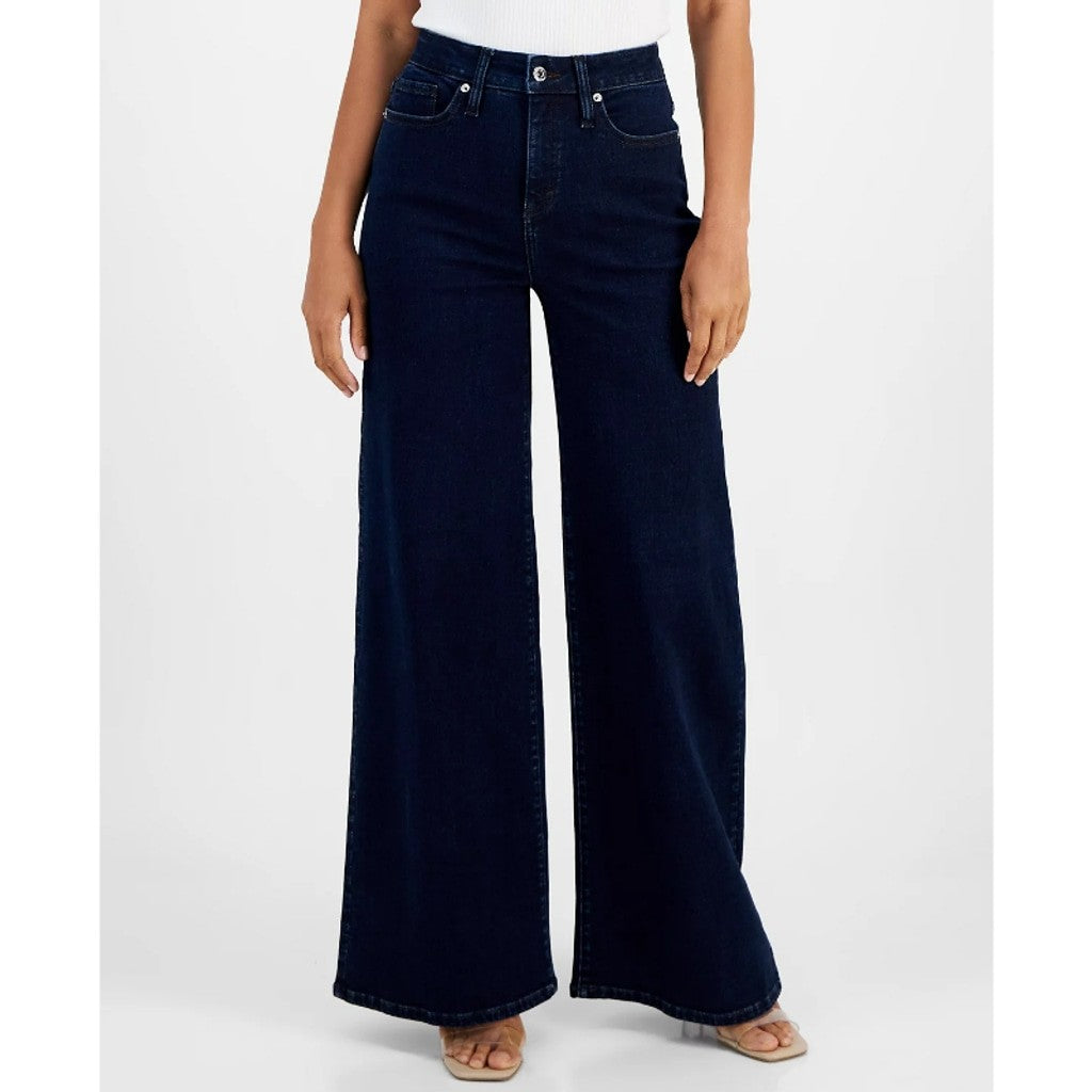 INC International Concepts Size 14 High Rise Wide Leg Dark Denim Jeans NWT