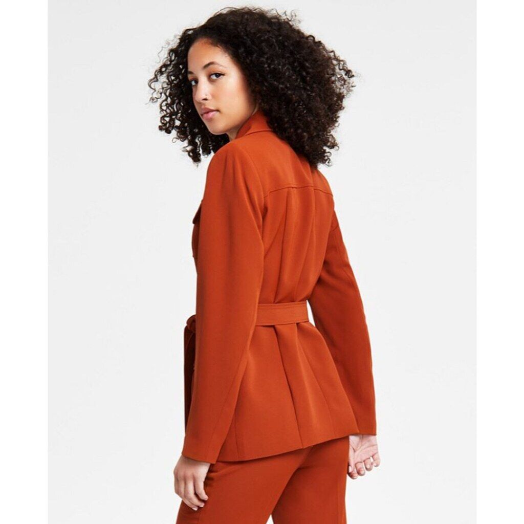 Bar III Women's XS Brown Button Cargo-Pocket Jacket NWT (Missing Belt)