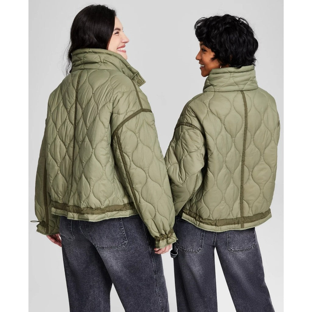 And Now This Women's Size XL Quilted Jacket in Olive Green NWT