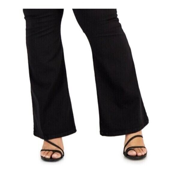 Celebrity Pink Trendy Plus Size 16W  Black High Rise Flare-Leg Jeans NWT