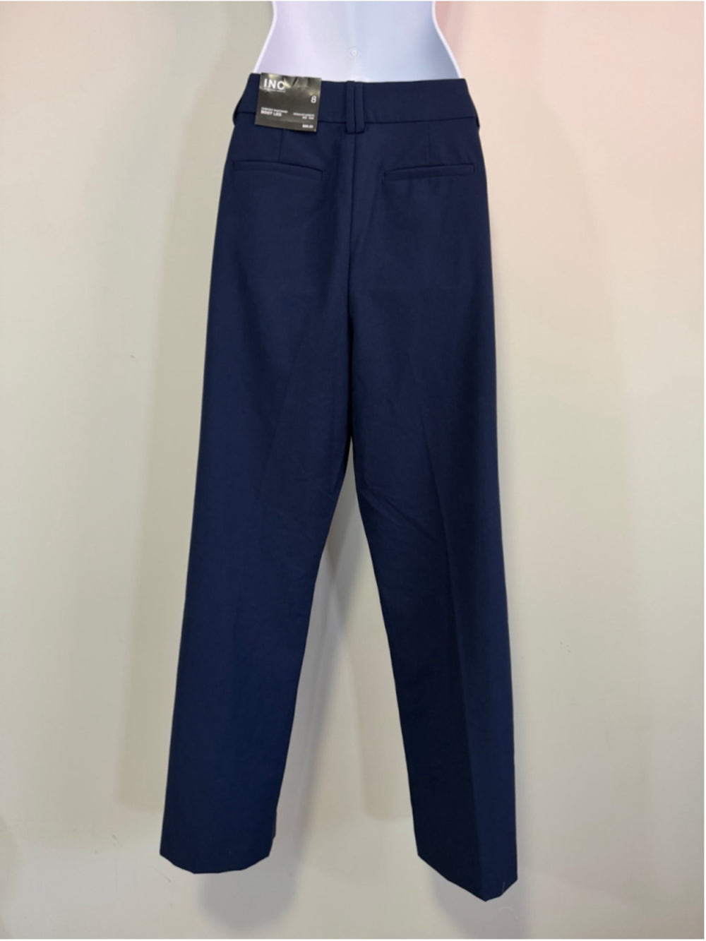 INC International Concepts Size 8 Navy Boot Cut Mid-Rise Dress Pants NWT