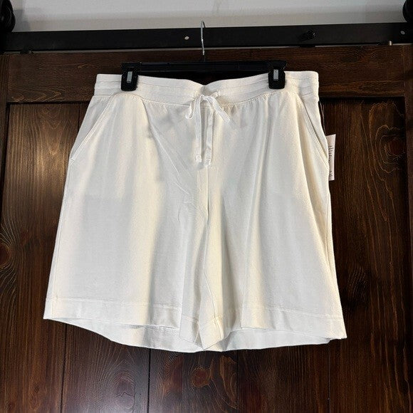 Karen Scott Pull-On Stretchy Elastic Waist Knit Casual White Shorts NWT