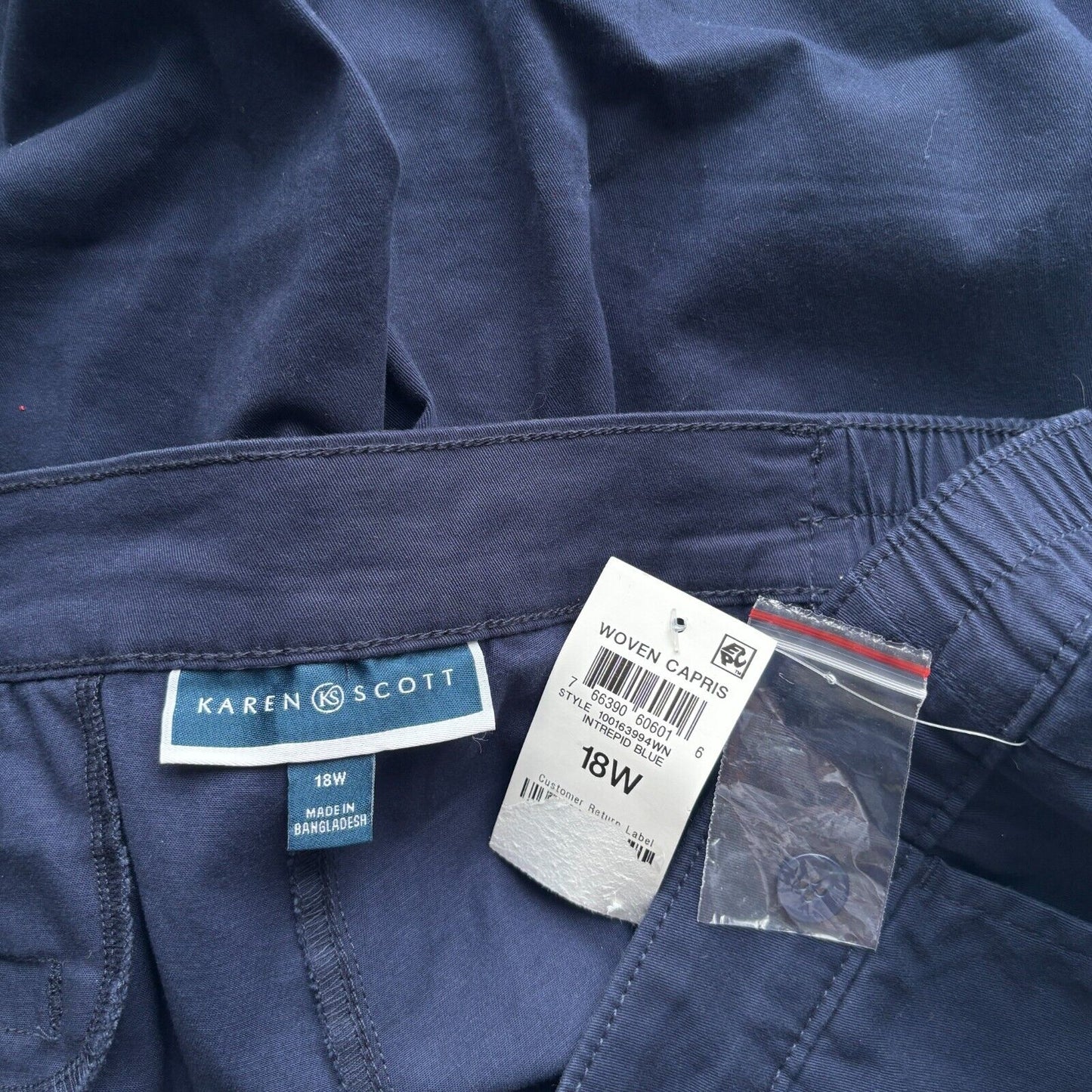 Karen Scott Women's Navy Blue Comfort Waist Capri Pants NWT