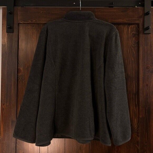 Karen Scott Charcoal Grey Zip-Up Zeroproof Fleece Sweater Jacket NWT
