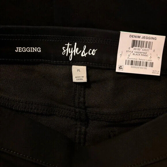 Style & Co. Petite Black Casual Pull-On Jeggings NWT