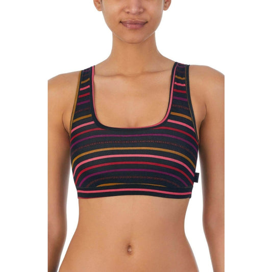 DKNY Women's Size Small Black Multicolor Striped Modal Bralette NWT