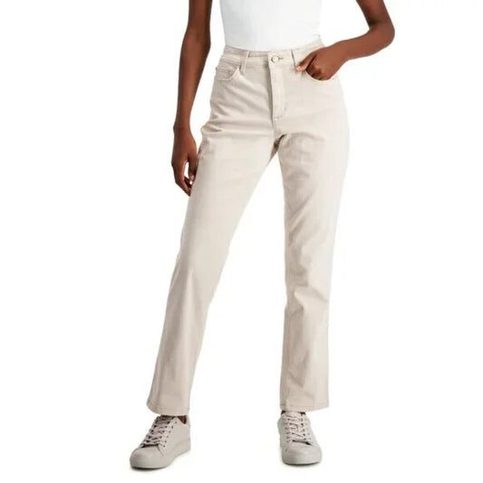 Charter Club Petite Lexington Straight-Leg Tan /Beige Classic Jeans NWT