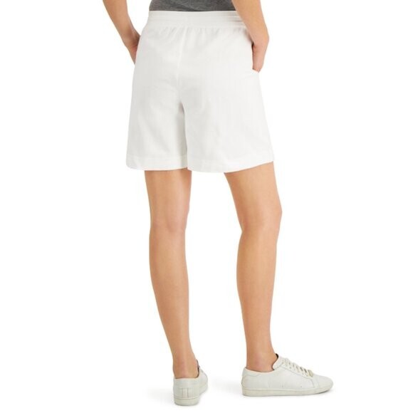 Karen Scott Pull-On Stretchy Elastic Waist Knit Casual White Shorts NWT