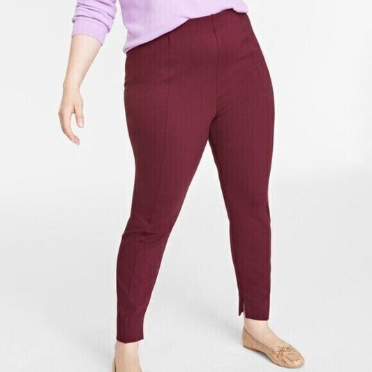 On 34th Burgundy Pull-On Ponté Skinny Leggings / Pants NWT