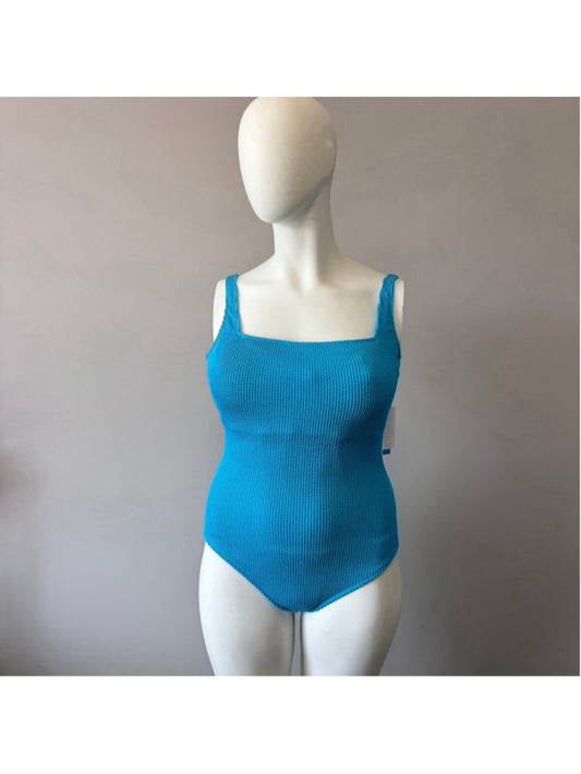 Bleu by Rod Beattie Women's 20W Blue Square-Neck One-Piece Swimsuit NWT
