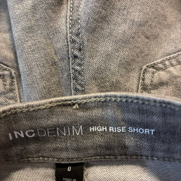 I.N.C. International Concepts Grey High Rise Frayed Hem Denim Shorts NWT