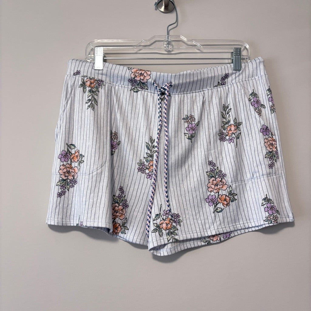 Roudelain Women's 2-Pc Soft Blue Striped Pajamas Set w/ Shorts NWT