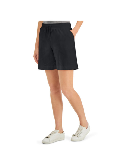 Karen Scott Women's Small Petite Black Knit Cotton Shorts NWT