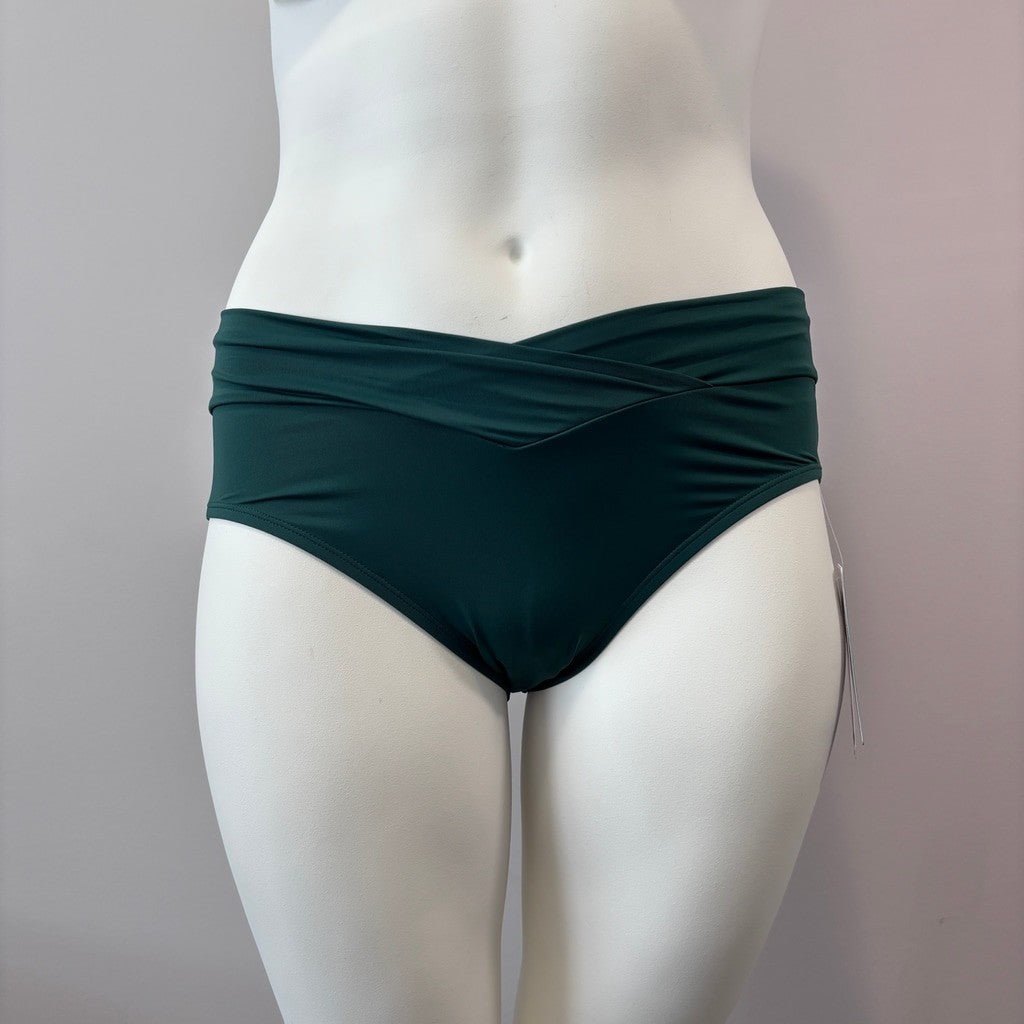 Coco Reef Women's Extra Large Forest Green V-Waist Crossover Bikini Bottoms NWT