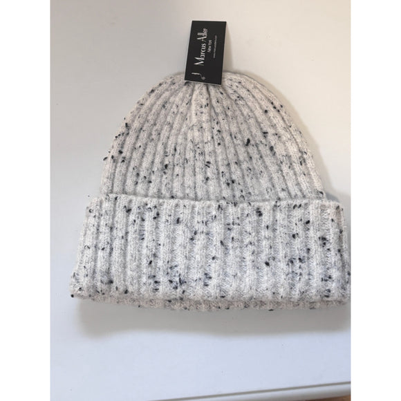 Marcus Adler New York Grey Speckled Knit Harper Beanie Hat NWT