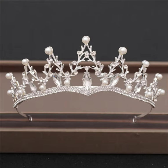 Beautiful Tiara / Crown with Rhinestones & Faux Pearls NWT