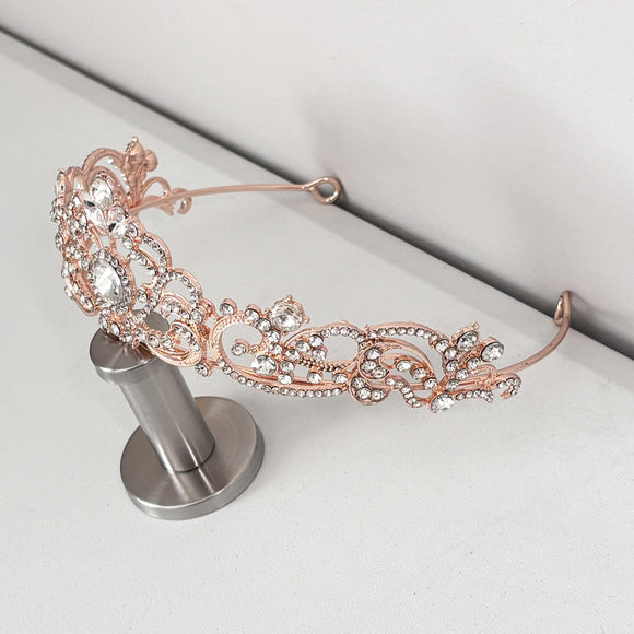 Rose Gold Color Diadems Tiara / Crown - Princess Bridal Hair Accessories NWT