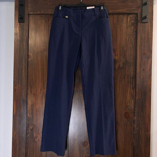 JM Collection Petite Tummy-Control Curvy Fit Navy Dress Pants NWT