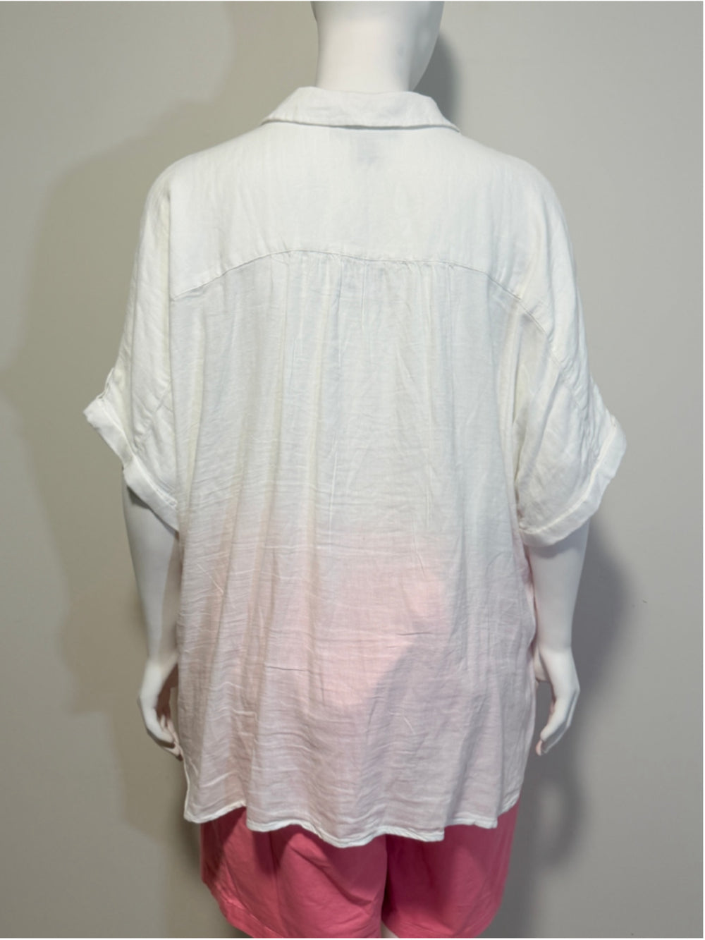Gloria Vanderbilt Size 3X White Short Sleeve Button-Down Short Sleeve Shirt NWT