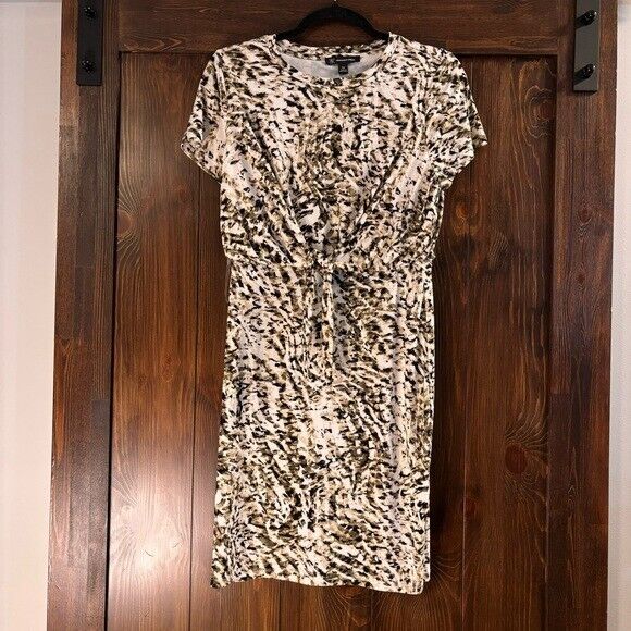 I.N.C. International Concepts Petite Medium Knot-Front Animal Print Dress NWT