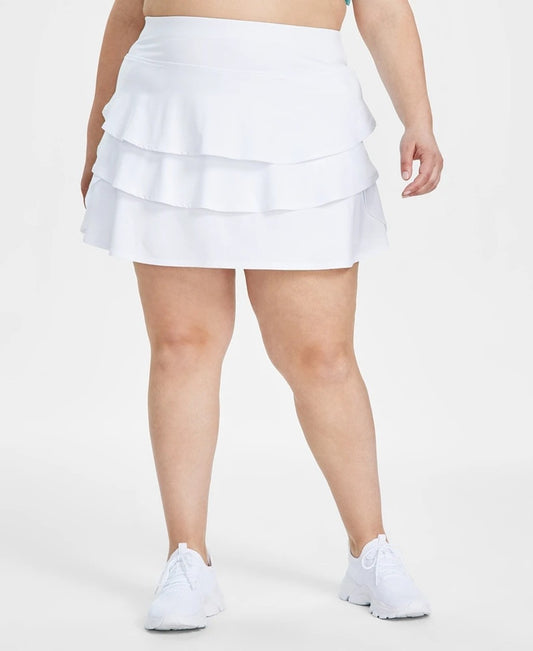 Id Ideology Women's Plus Size 3X White Flounced Active Skort NWT
